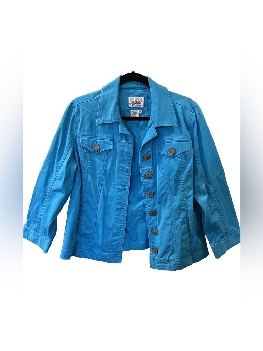 Live a Little Women’s Turquoise Blue Cotton Jacket Size: Large